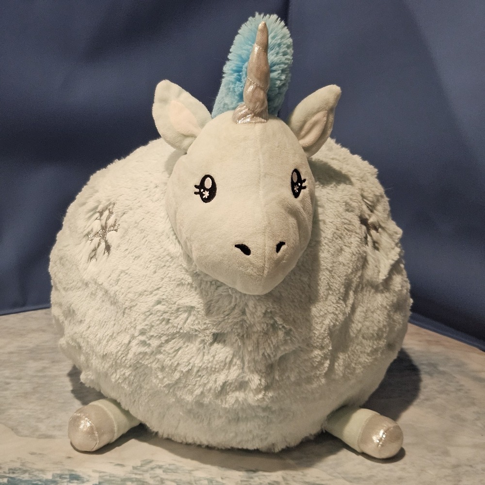 Squishable Snow Unicorn Plush 15" Blue Snowflake‎ Retired Large Stuffed Animal